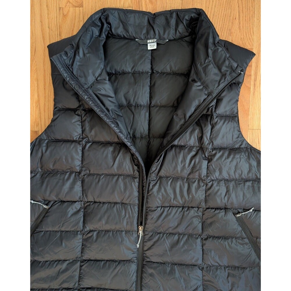REI Co-op 650 Down Vest Mens 3XL XXXL Black Puffer Quilted Sleeveless Full Zip - Picture 5 of 12